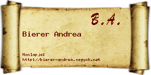 Bierer Andrea névjegykártya
