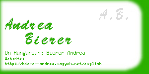 andrea bierer business card